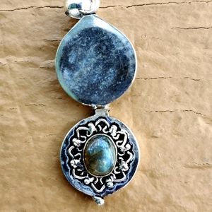 New Labradorite Silver Poison Locket Pendant.